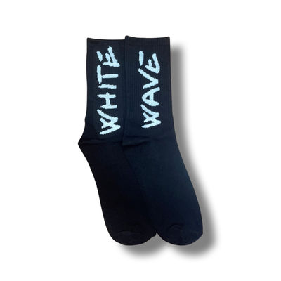 White Wave Socks Black